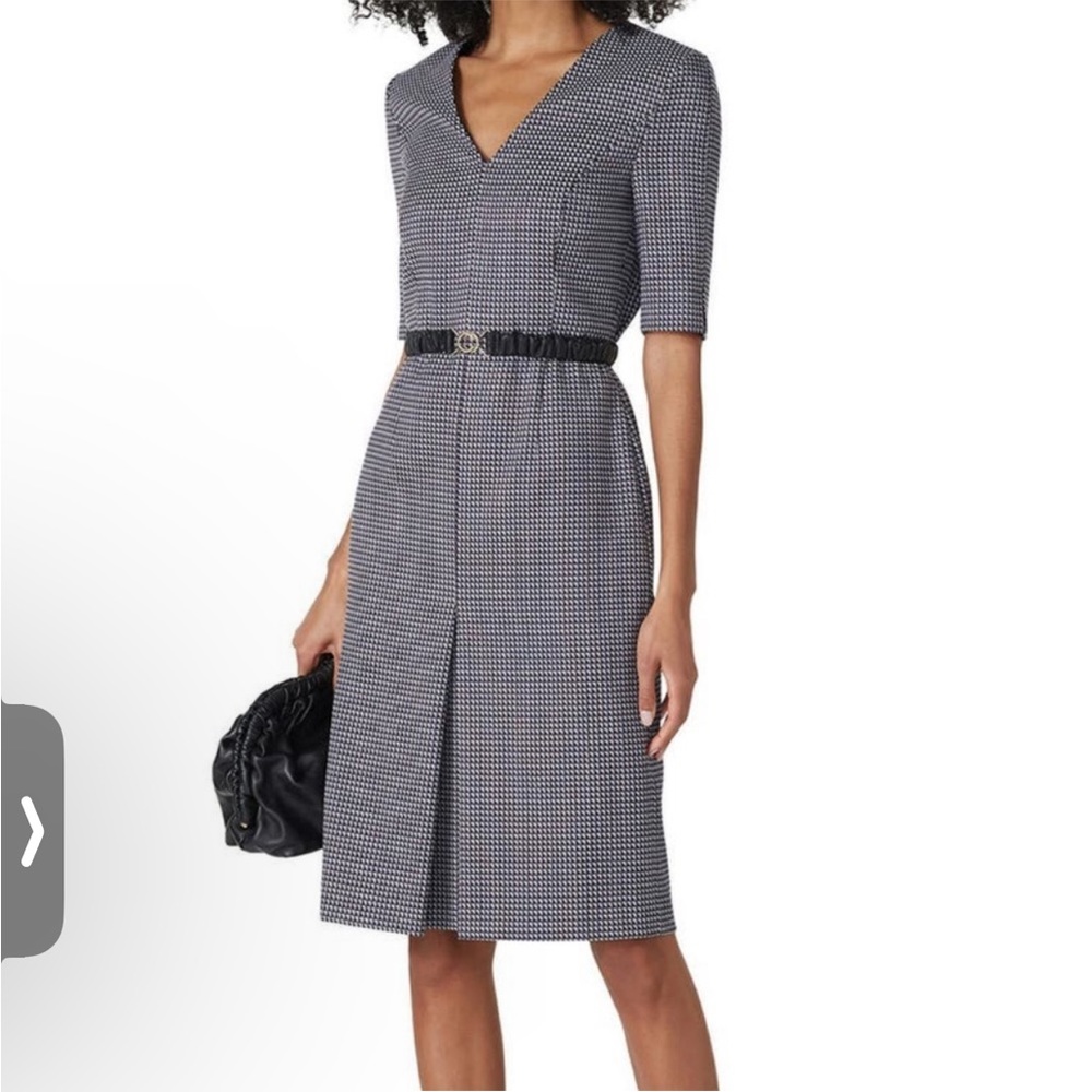 HUGO Boss geometric print short sleeve pencil dress